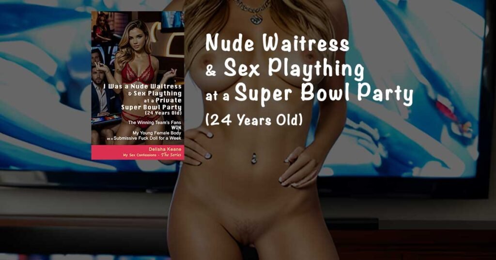 Super Bowl gang bang sex with nude waitress